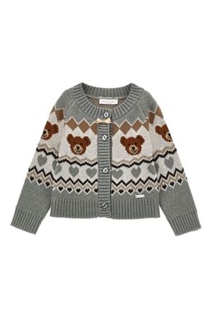 cardigan in tessuto grigio MONNALISA KIDS | 19F80860620232